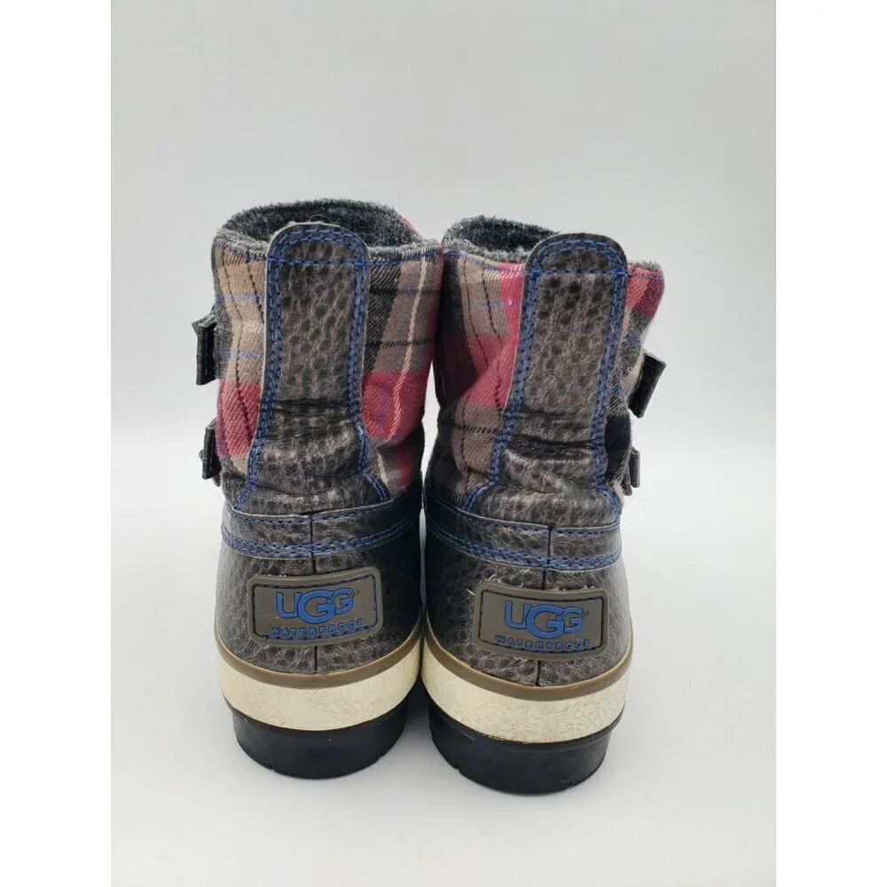 UGG Marais Plaid Waterproof Wool Lined Pull On Boots 1001797 Women's Size 8 WARM